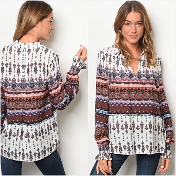 Tops - 📍SALE Bohemian Beautiful Blouse Tunic Top S